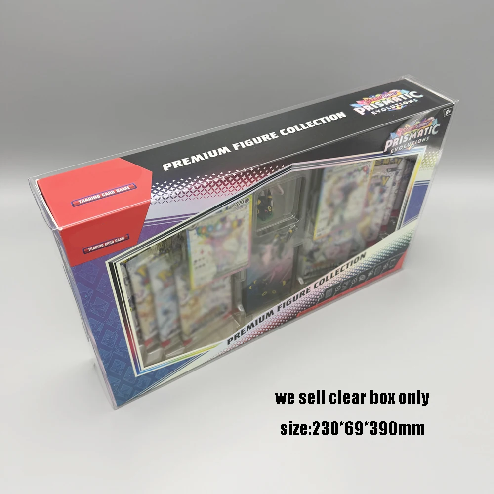 Boîte PET transparente pour PTCG : Scarlet & Violet - Evolutions prématiques Boîte de protection de la collection de figurines Premium Espeon & Umbreon