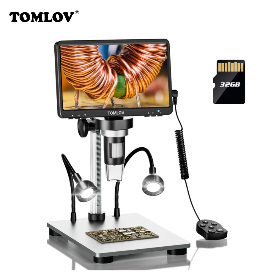 Tomlov-câmera Digital Lcd Microscópio Gravador de Vídeo Ferramenta de Solda Ampliação 1200x Handheld 1080p Dm9