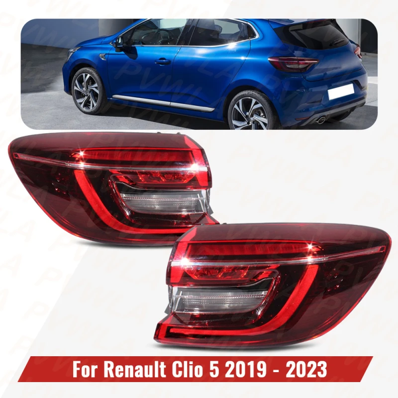 LED Tail Light Outer Side 4 PIN Low Configuration For Renault Clio 5 2019 2020 2021 2022 2023 Car Accessories Rear Brake Lamp