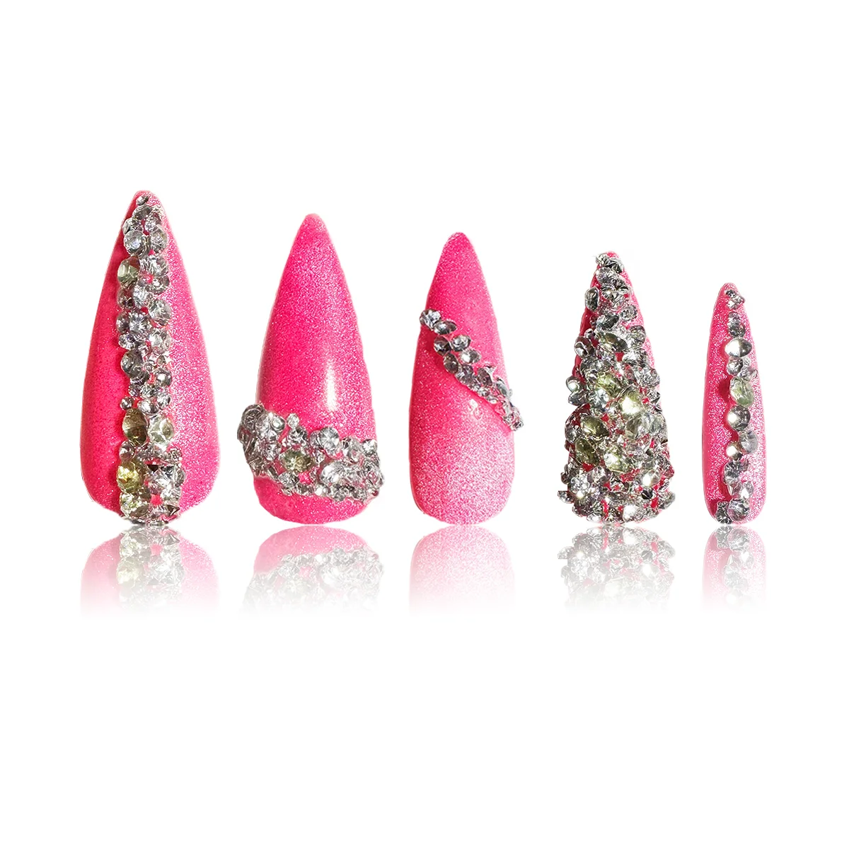 【HAND MADE】Eternal Stunning Luxury Press On Nails With Rhinestone And Crystal 10pcs