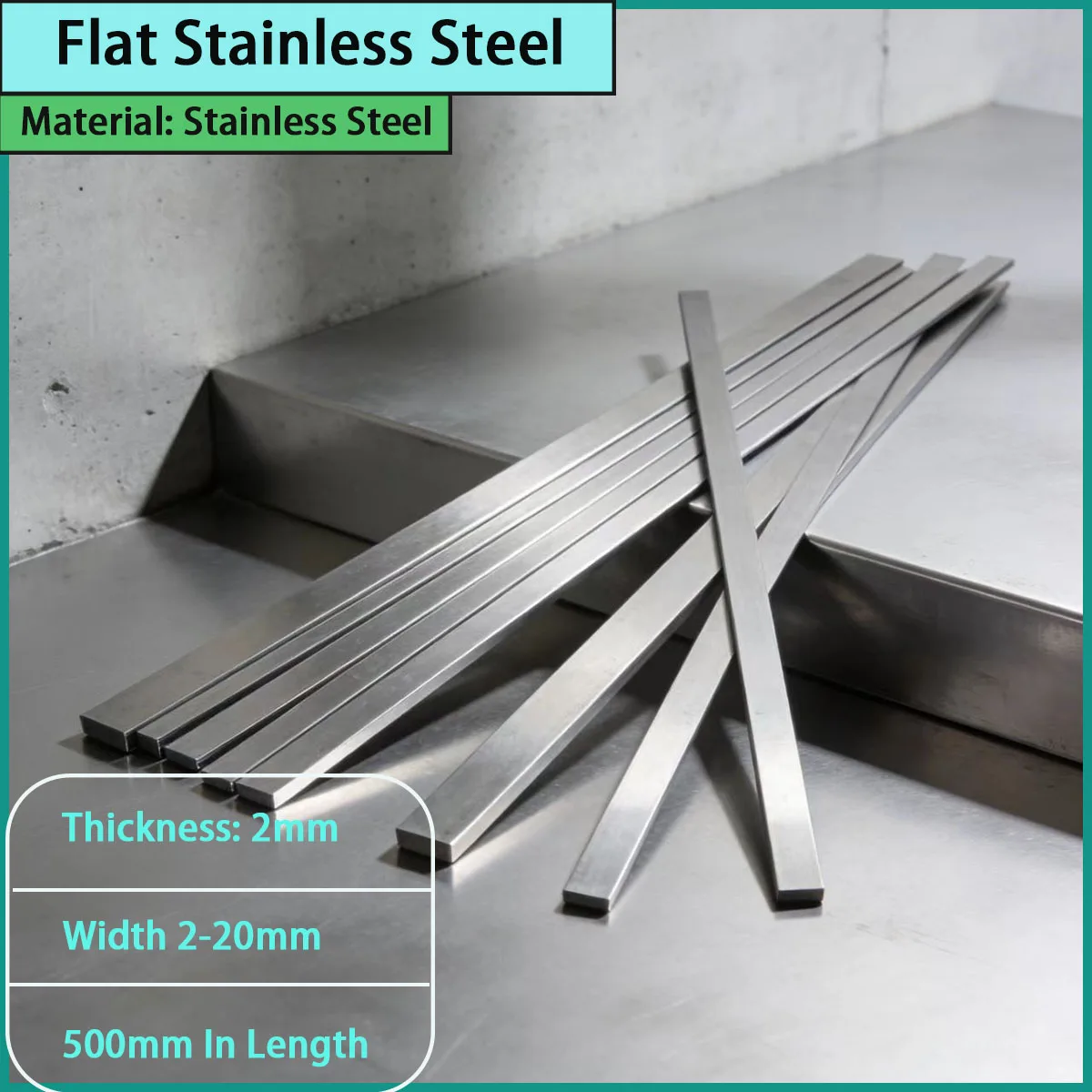 2mm thick and 2-20mm wide stainless steel flat steel is used in building decoration, mechanical equipment, etc