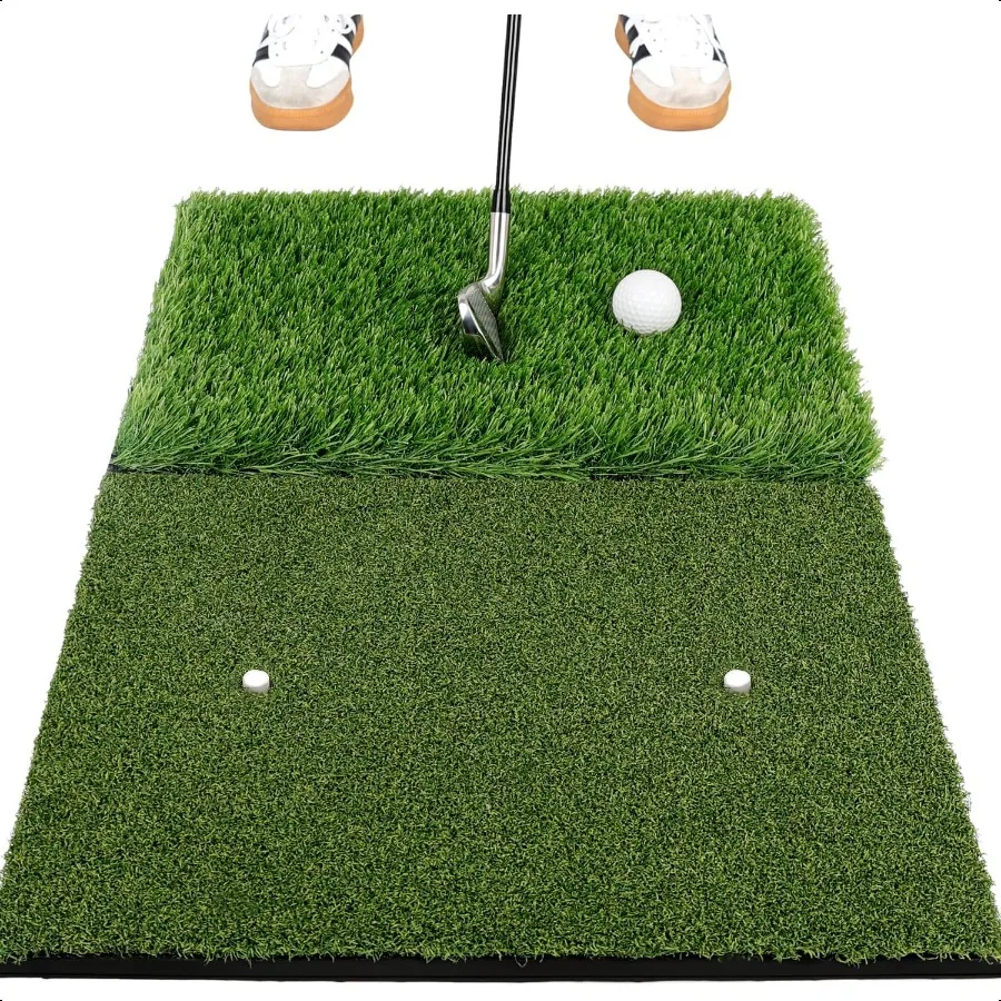 

Turf Golf Mat Includes Rubber Tees 9 Plastic Tees Foldable Golf Hitting Mat with Eva Padding Golf Mats Practice Outdoor and Ind