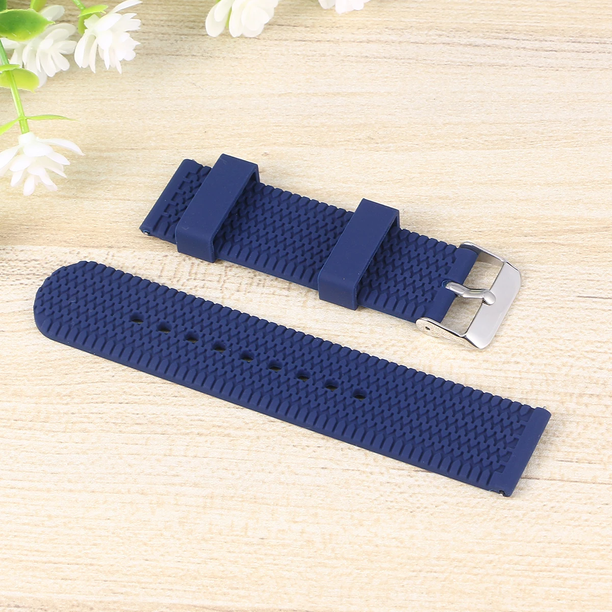

Silicone Watch Strap 20 Mm Lightweight Durable Waterproof Replacement B Wristb Adjustable Size Fit Sports Exercise