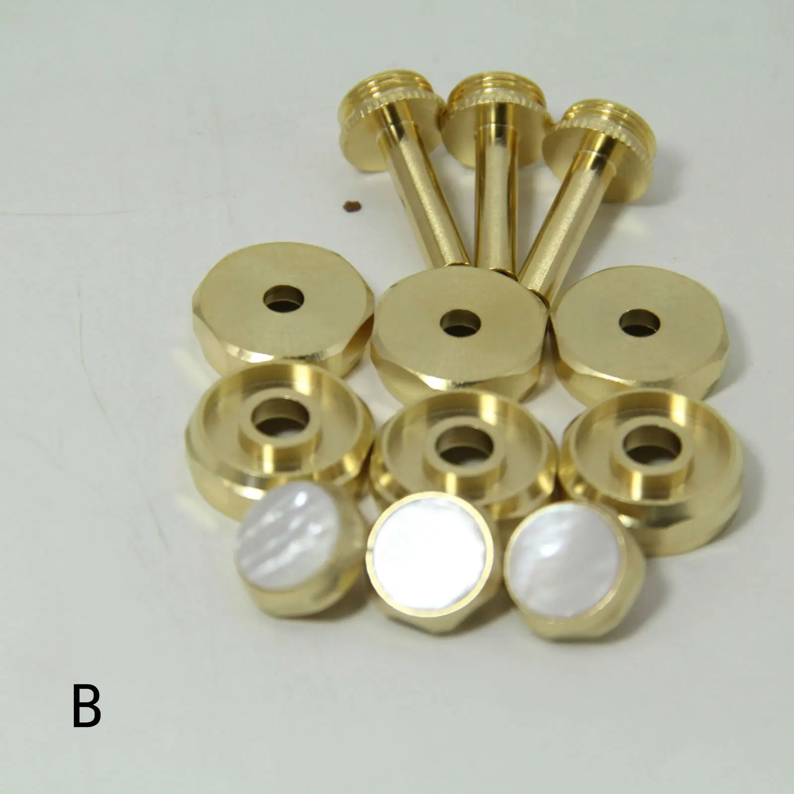 Trumpet Repair Parts:Top Valve Cap /Finger Button/Stem/Bottom Valve Cap