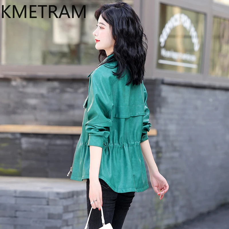  KMETRAM Genuine Sheepskin Leather Jacket Women Spring Autumn Short Women's Clothing Korean Slim Womens Coat 2024 Chamarra Mujer