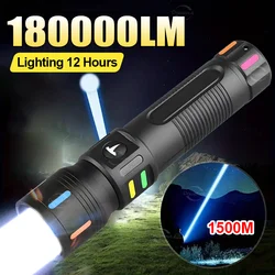 New High Power Led Flashlight Portable Zoom Torch Light USB Rechargeable Flashlights Tactical Lantern Strong Light Fishing Lamp