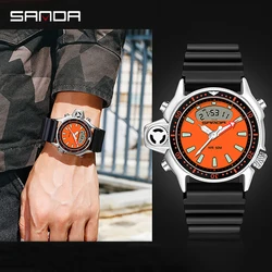 Sanda Fashion New Sport orologio da uomo stile Casual orologi da uomo orologio da polso al quarzo militare orologio da uomo subacqueo Relogio Masculino 3008