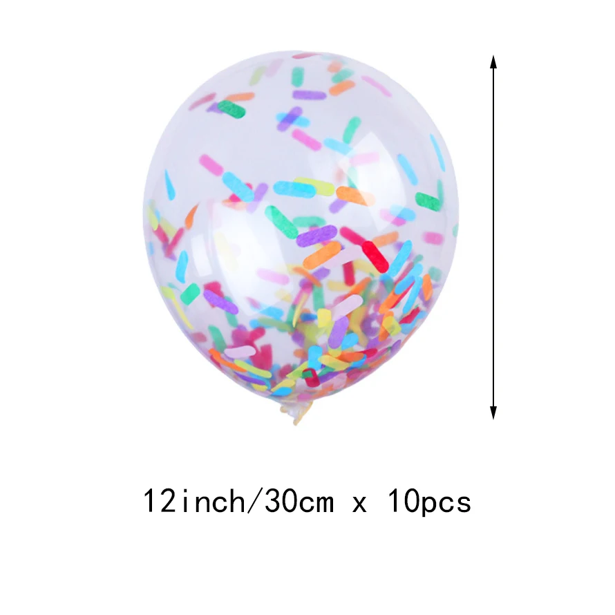 10 Stück Eiscreme-Luftballons, Geburtstag, Hochzeit, Party, Dekoration, lange Streifen, Papier, Konfetti, Latex-Ballons, Babyparty-Streusel
