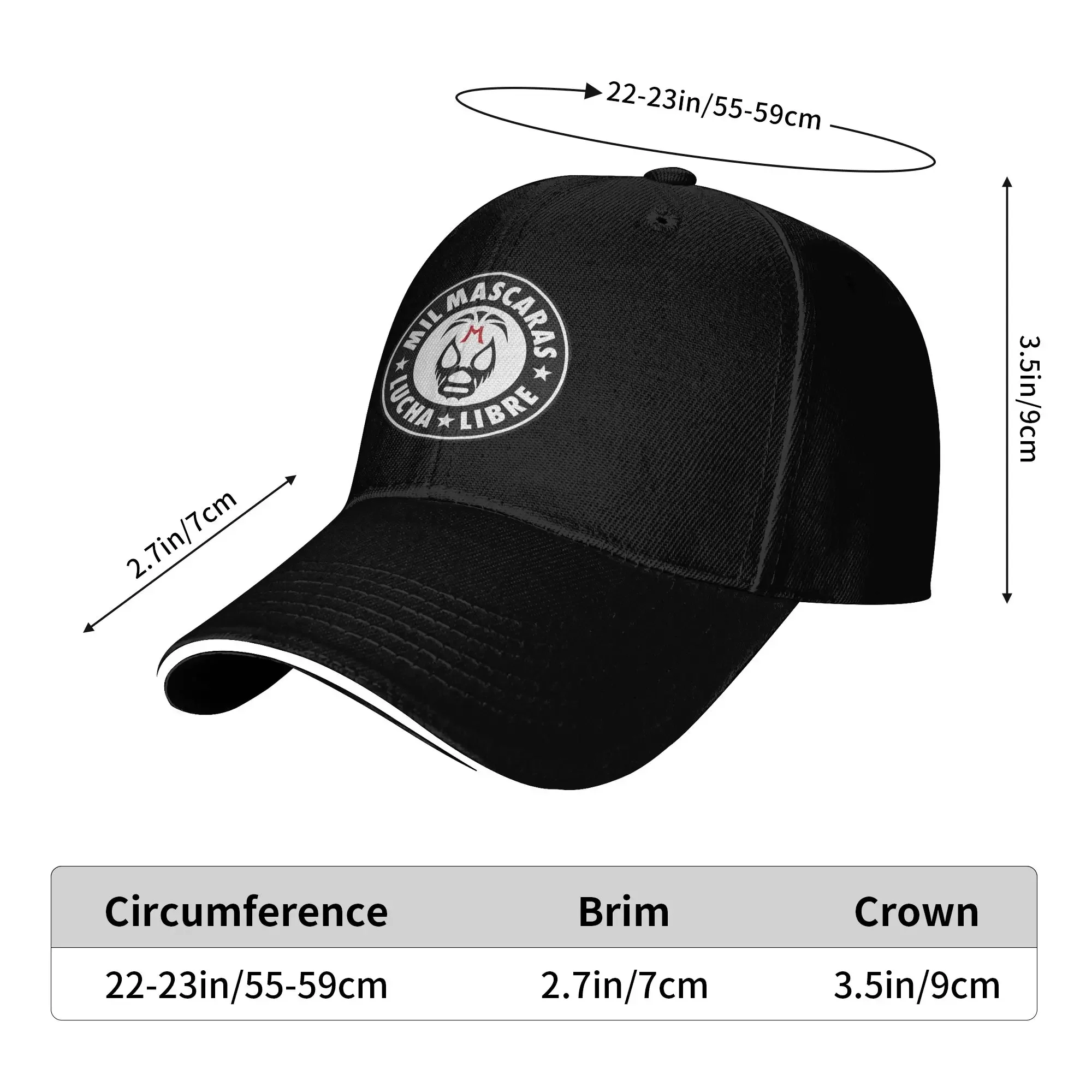 New MIL MASCARAS LUCHA LIBRE Sun Baseball Cap  Summer y2k Cool Trucker Hat For Men Running Hippie Baseball Caps