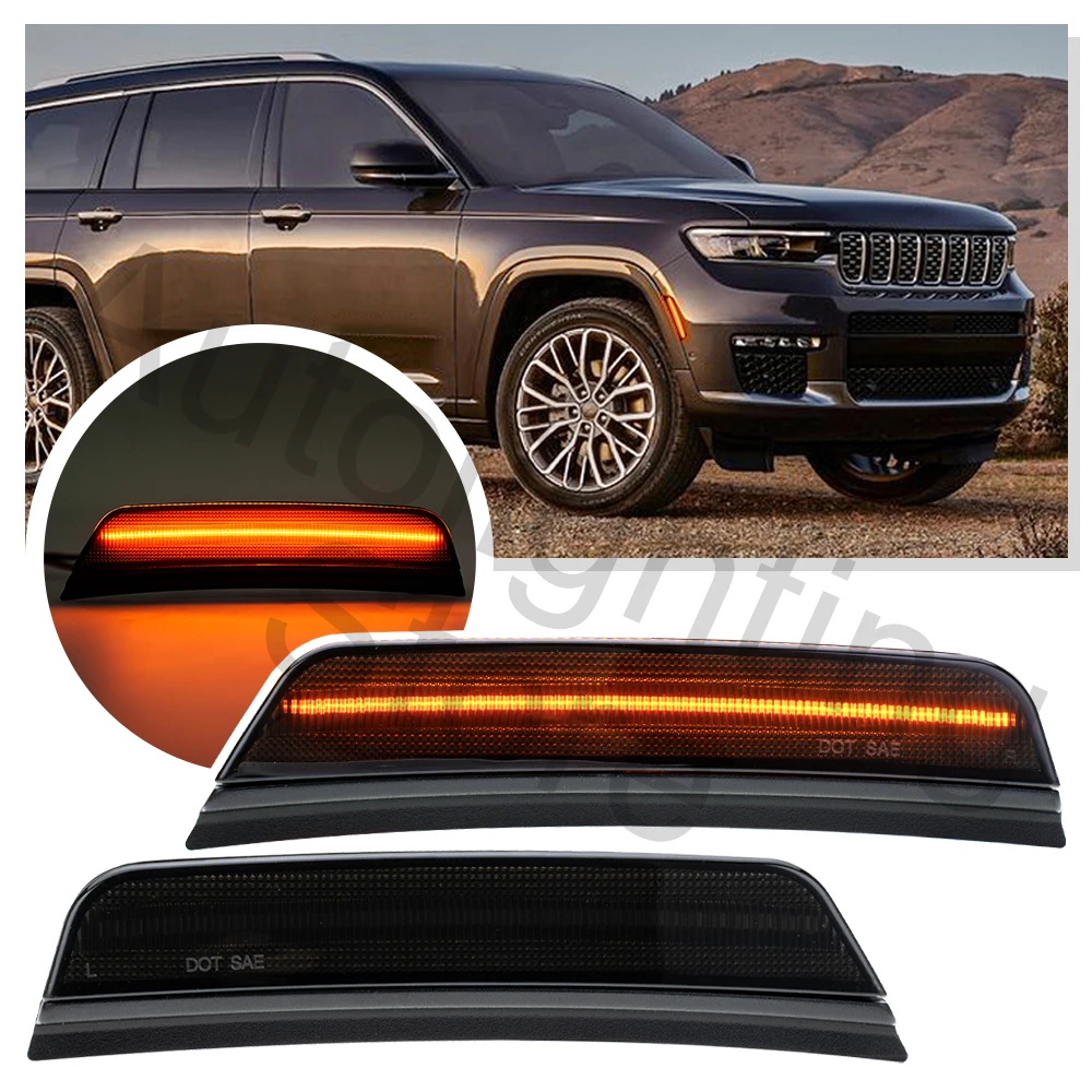 2X Front Wheel Side marker Lights For Jeep Grand Cherokee L WL 2021 2022 2023 2024 turn signal light