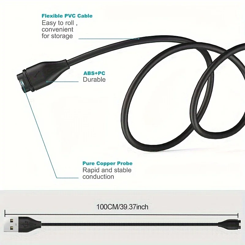 Charger for Garmin Watch-Vivoactive 6 5 4,Fenix8 7X 6,Venu 3s 3 2 X1,Forerunner 165 265,Instinct 3 2 E,Approach S70 S62 S44(USB)