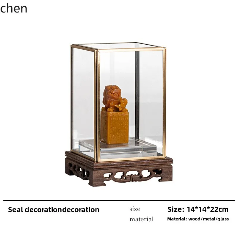 BJ-1 Modern New Chinese Style Glass Cover Jade Seal Ornament Model Room Clubhouse Study Desk