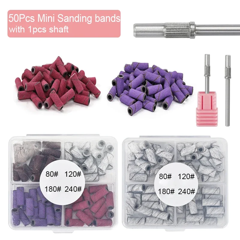 3.1mm Mini Nail Sanding Bands Mandrel For Manicure Sandpaper Ring Holder Nail Drill Accessories Stainless Steel Nail Art Tools