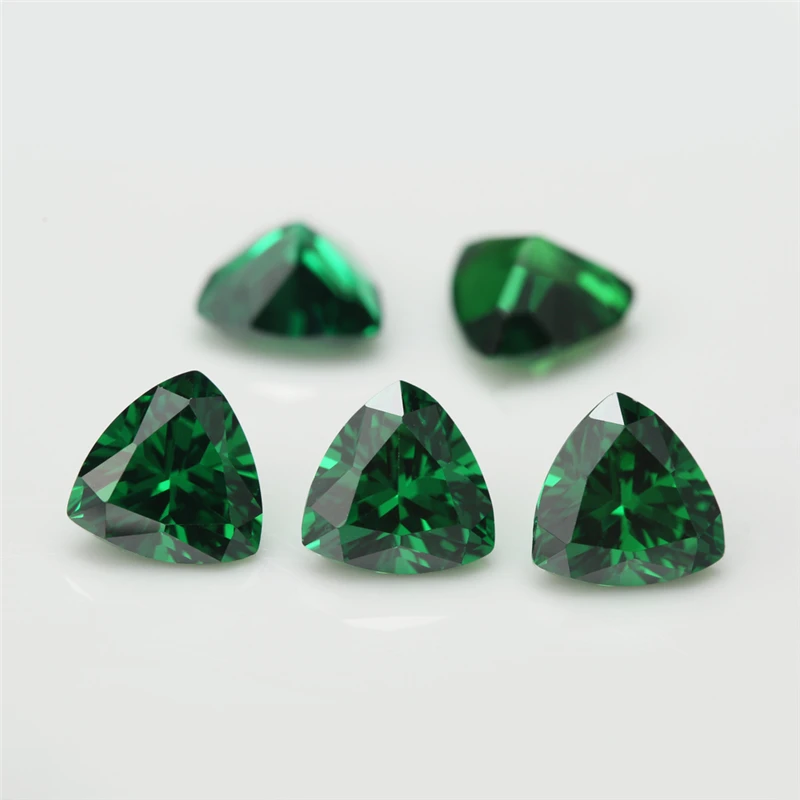 Trillion Cut Loose Cubic Zirconia Stone 5A CZ Zircon Green Sea Blue Tanzanite Color Size 3x3mm~10x10mm