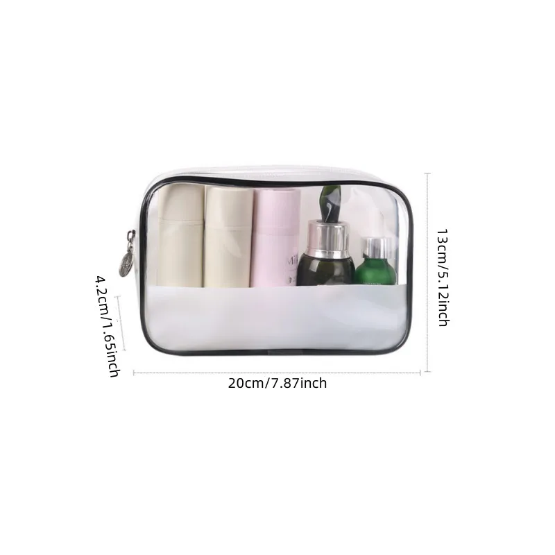 EVA Transparent Waterproof Travel Packing Cube Dry And Wet Separation Storage Pouch For Business Trip Portable Zipper Makeup Bag