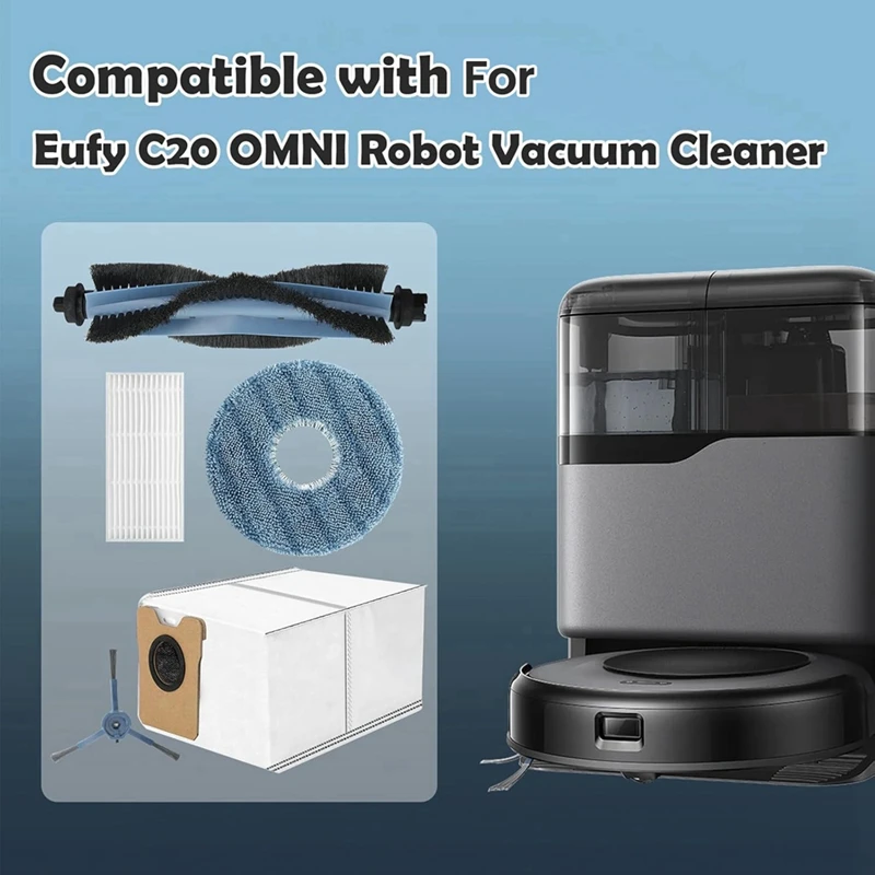 ชุดอุปกรณ์เสริมสําหรับ Eufy Omni C20 เครื่องดูดฝุ่นหุ่นยนต์อะไหล่หลักแปรงด้านข้างตัวกรอง Hepa