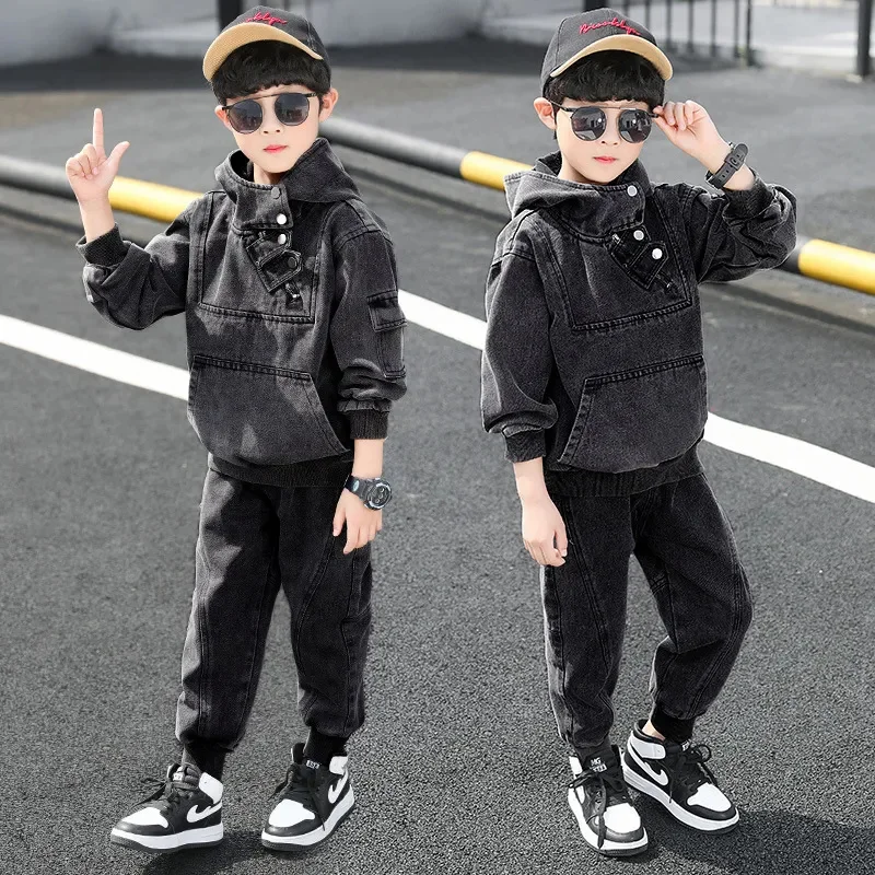 

Children’s Clothing for Girls 2023 New Spring Boys Denim Set Long-sleeved Jacket + Pant 2pcs Suit Baby Boy Clothes