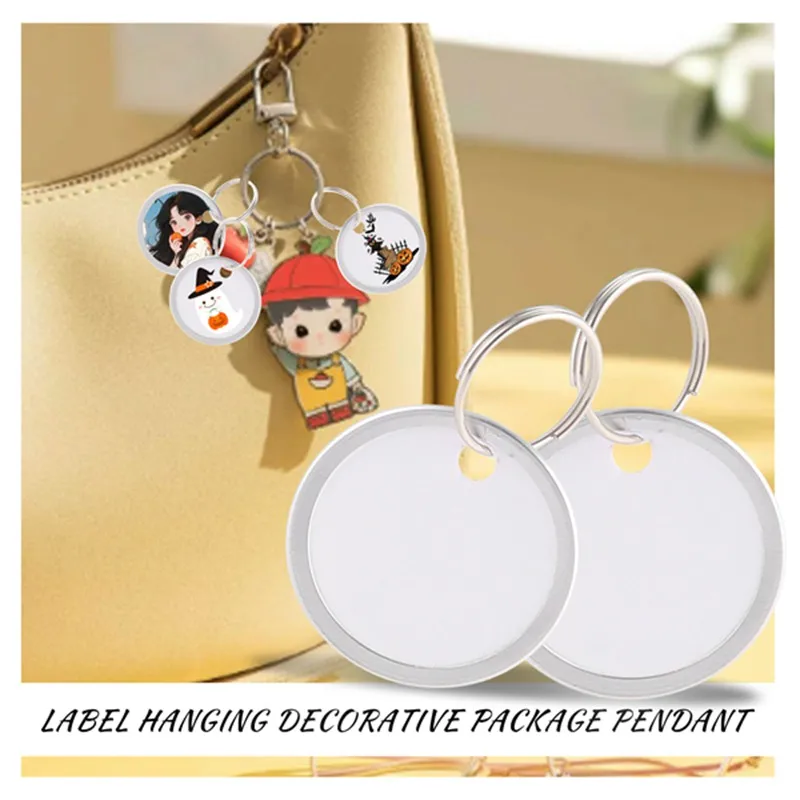 แท็กขอบโลหะ แท็กคีย์ แท็กกระดาษกลมพร้อมวงแหวนโลหะสําหรับกุญแจรถและกุญแจประตู