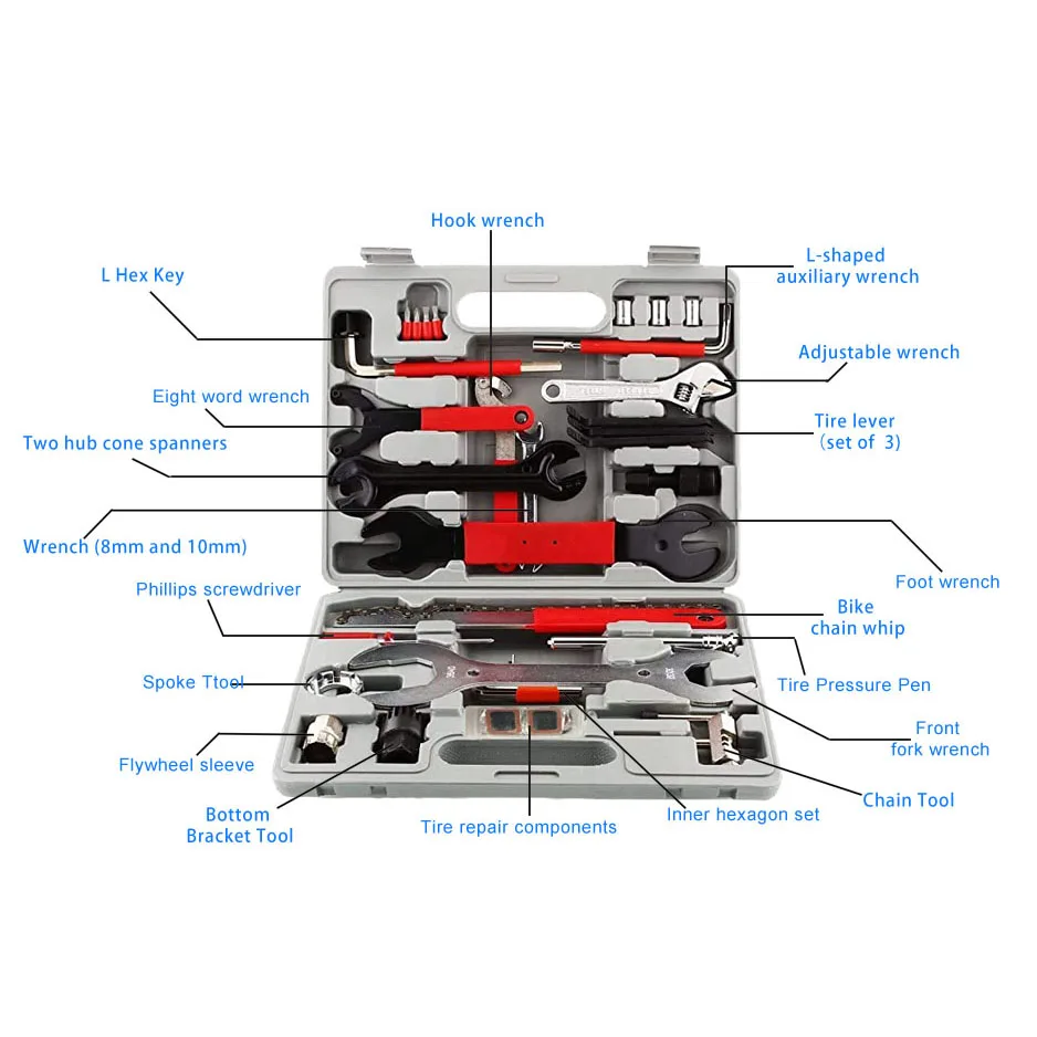 Bicycle Toolbox Professional Maintenance Service Tool Kit mtb road Bike Multi-function Repair Tools Key Set Cycling Tools