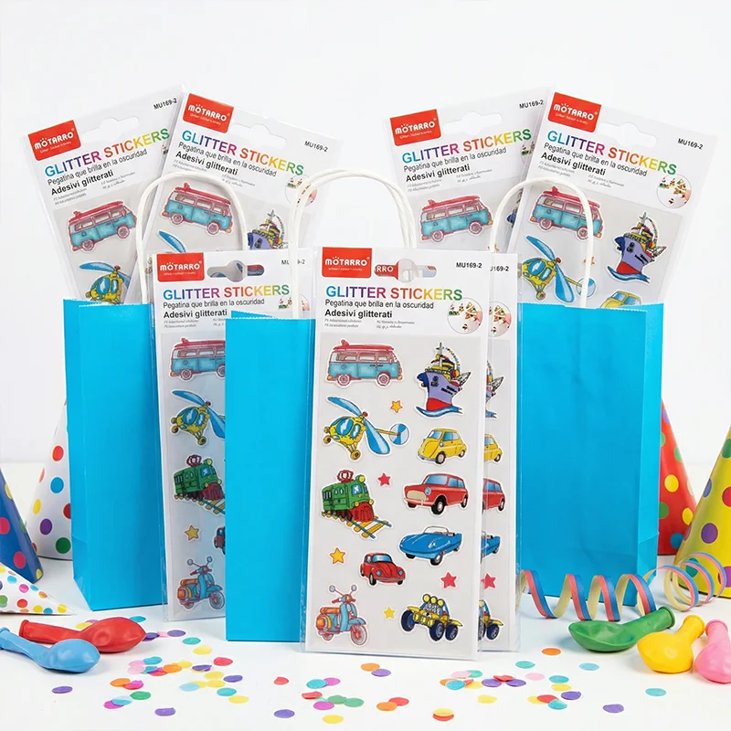 

MOTARRO Glitter Stickers 80x160mm, Car Theme Glittery Decals, DIY Scrapbooking Album Decor Stationery Supplies