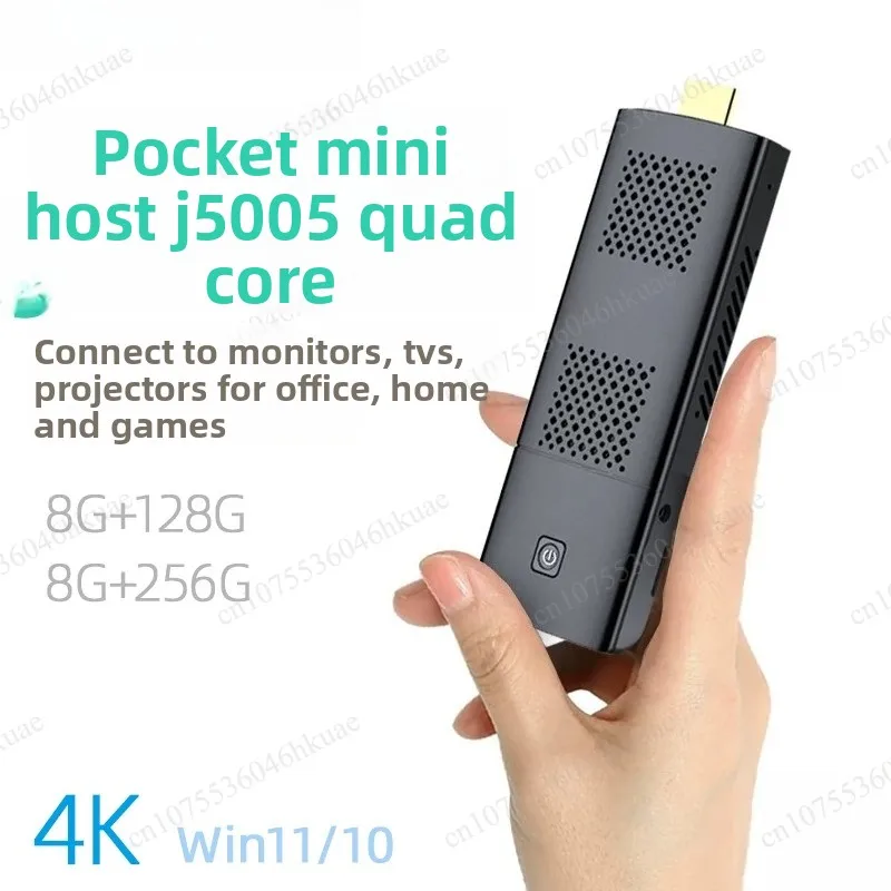 Pocket Mini Host J5005, Win11 Mini PC Stick, 4K Video, Portable for Office & Home