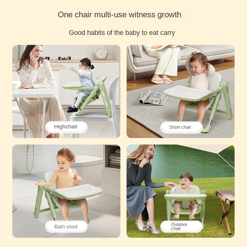 Silla de comedor de plástico portátil para bebés, mesa de comida plegable, sillas altas, Picnic al aire libre Simple para niños, sillas para niños