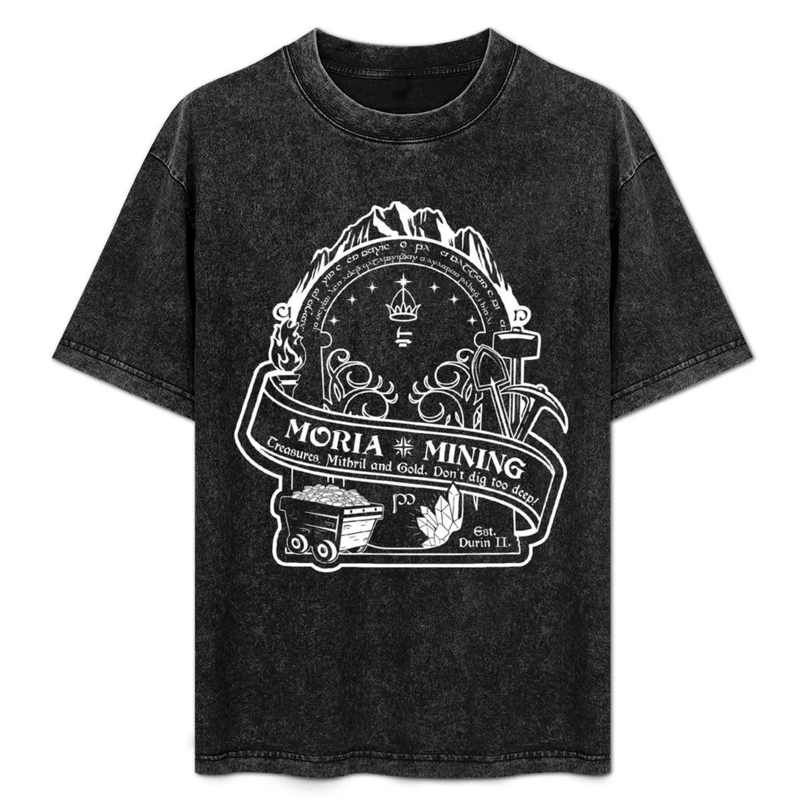

Mines of Moria (outlined version) T-Shirt Simple Solid Color Crew Neck Tee