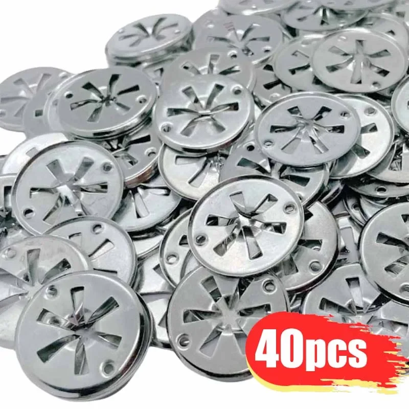 

40pcs Car Seat Metal Clamping Plate Washer Cover Mounting Clips Heat Shield Insulation Gasket Pad Fixing Buckle