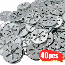 40pcs Car Seat Metal Clamping Plate Washer Cover Mounting Clips Heat Shield Insulation Gasket Pad Fixing Buckle