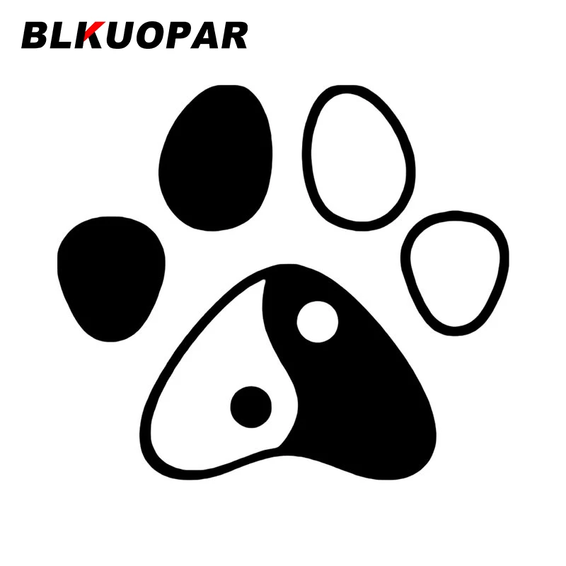 

BLKUOPAR YING YANG Dog's Paw Car Sticker Waterproof Personality Scratch-Proof Car Accessories Sunscreen Original Funny Decals