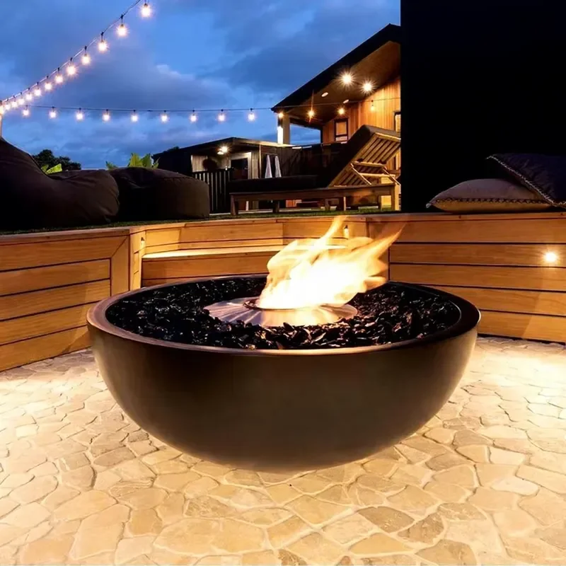 600mm Propane Fire Pit High Temp Gas Stove Core Alcohol Burner Custom Wood Atomization Fireplace Outdoor Garden Patio Heating