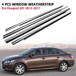 For Peugeot 301 2013-2017 Citroen Elysee 2014-2016 Outside Window Glass Rubber Weatherstrip Weather Seal Strips Protection Tirm