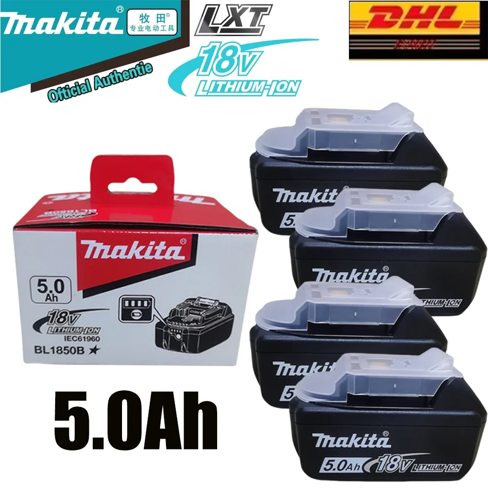 

Оригинальный аккумулятор Makita 18 В 5,0 Ач, аккумулятор для электроинструмента Makita BL1830 BL1840, длительный срок службы батареи, зарядное устройство, быстрая зарядка,
