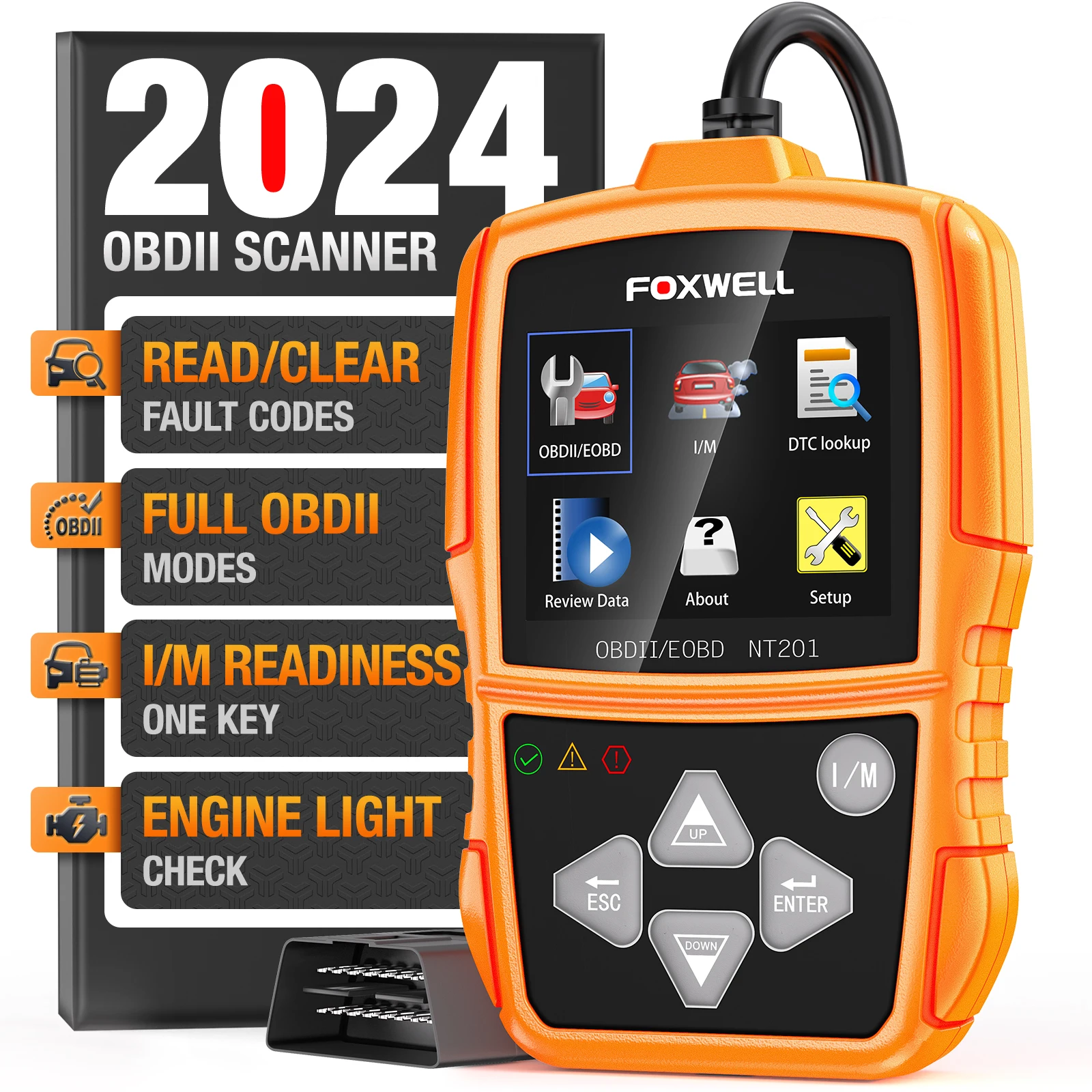 

Диагностический сканер FOXWELL NT201, OBD2 сканер для считывания кодов двигателя