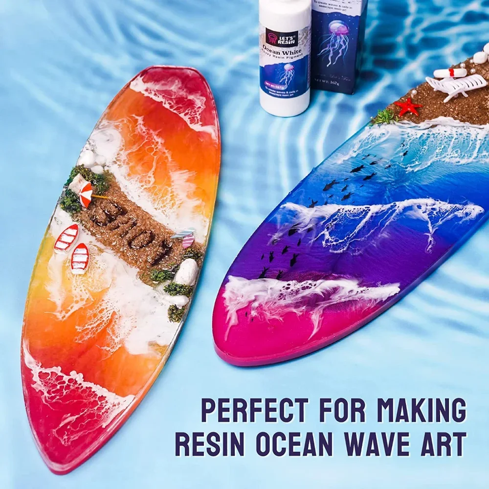 Surfboard Resin Tray Silicone Molds DIY Large Resin Epoxy Molds Ocean Waves Art Wall Decor Serving Board Serving Tray Mold