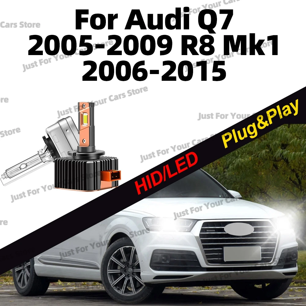 

2x для Audi Q7 2005-2009 R8 Mk1 2006-2015 ксеноновые HID/светодиодные лампы для фар D1 D1S 6000K ярко-белые 12 В автомобильные фары