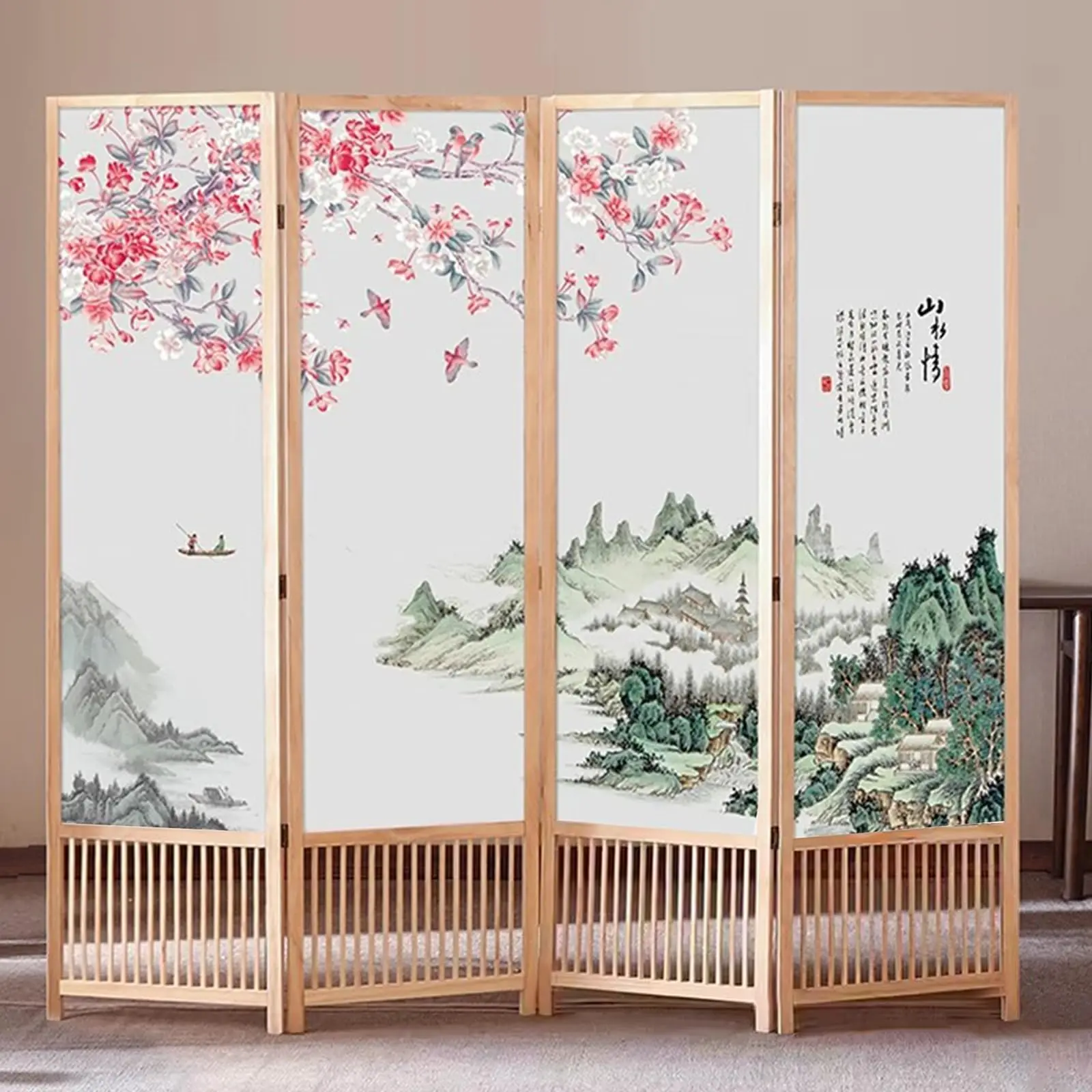 Foldable Privacy Partition Screen for Room Separation/Doorway/Kitchen Restaurant/Hotel, 6 8 10 12 Ft Wide Chinese
