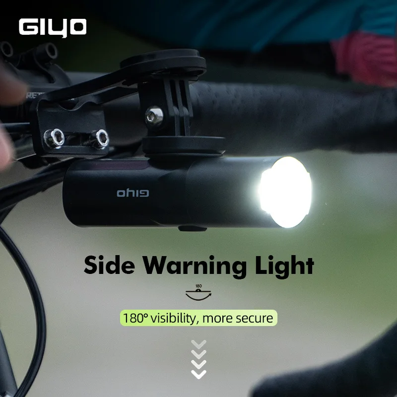 Giyo 400-800LM Bike Front Light USB Rechargeable Headlamp  MTB Road Bicycle Rotating Lens  Waterproof LED Flashlight