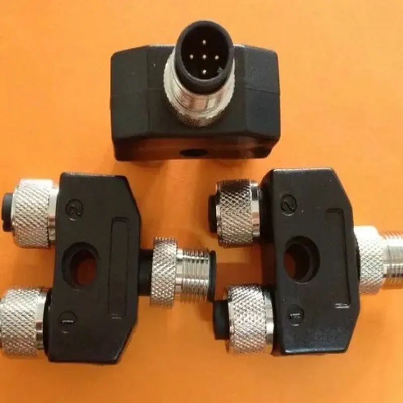 M12 connector tee Y-type one out two 4-5-core male female sensor connector one driven two aviation plug M12-442A-443A-444A-444B