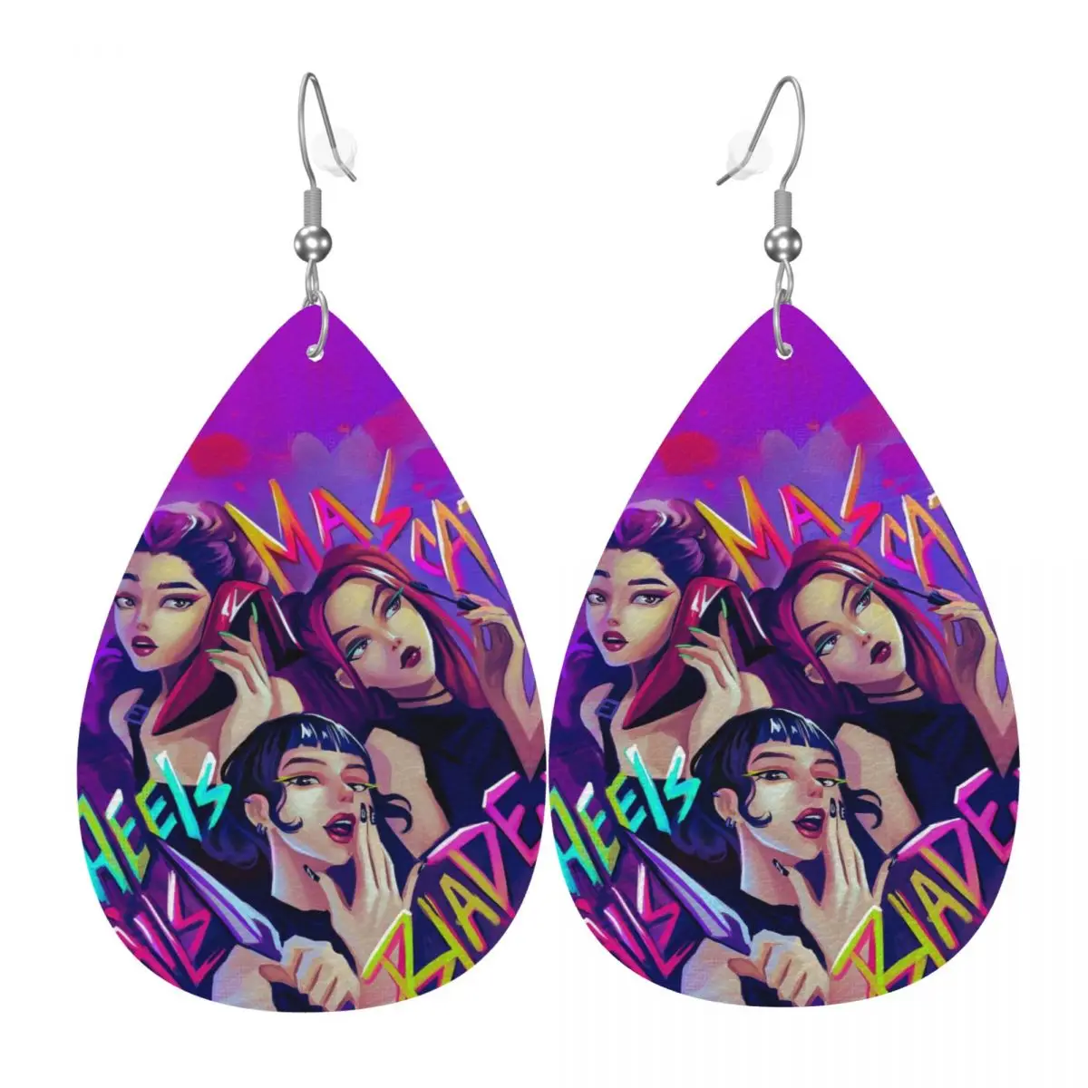 

Custom K-KPop D-Demon H-Hunters Poster PVC Leather Earrings Dangle Earrings Jewelry For Women Anime Cartoon For Wife Mother Gift