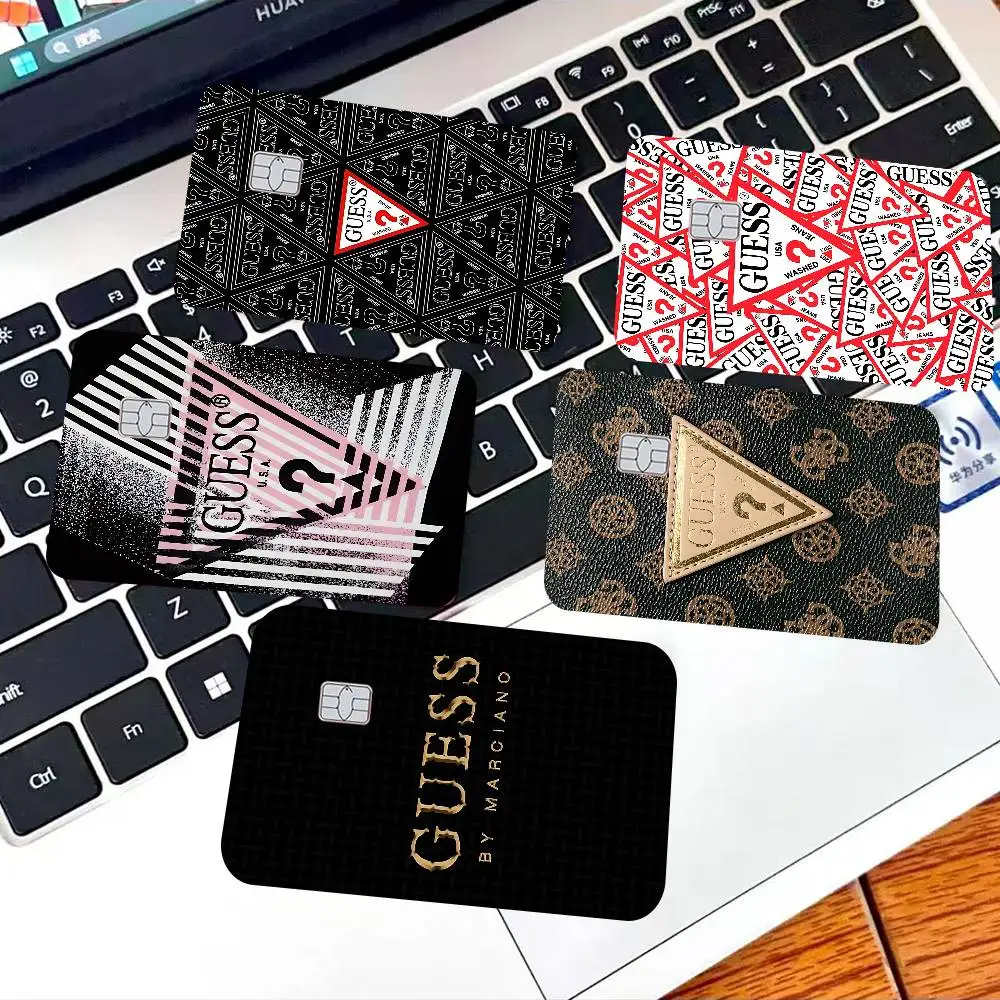 Funda adhesiva de cubierta de película de juego con logotipo g-guess de moda clásica para Chip pequeño, tarjeta de débito de crédito, parte frontal