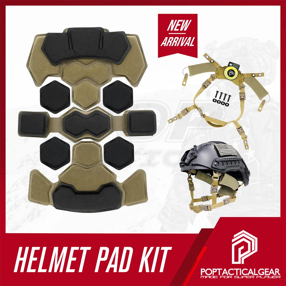 

Tactical Helmet Pad Kit 4th Gen TW CL Liner & CF Retention System for High/Mid Cut Bump Helmet Military Airsoft Outdoor Hunting