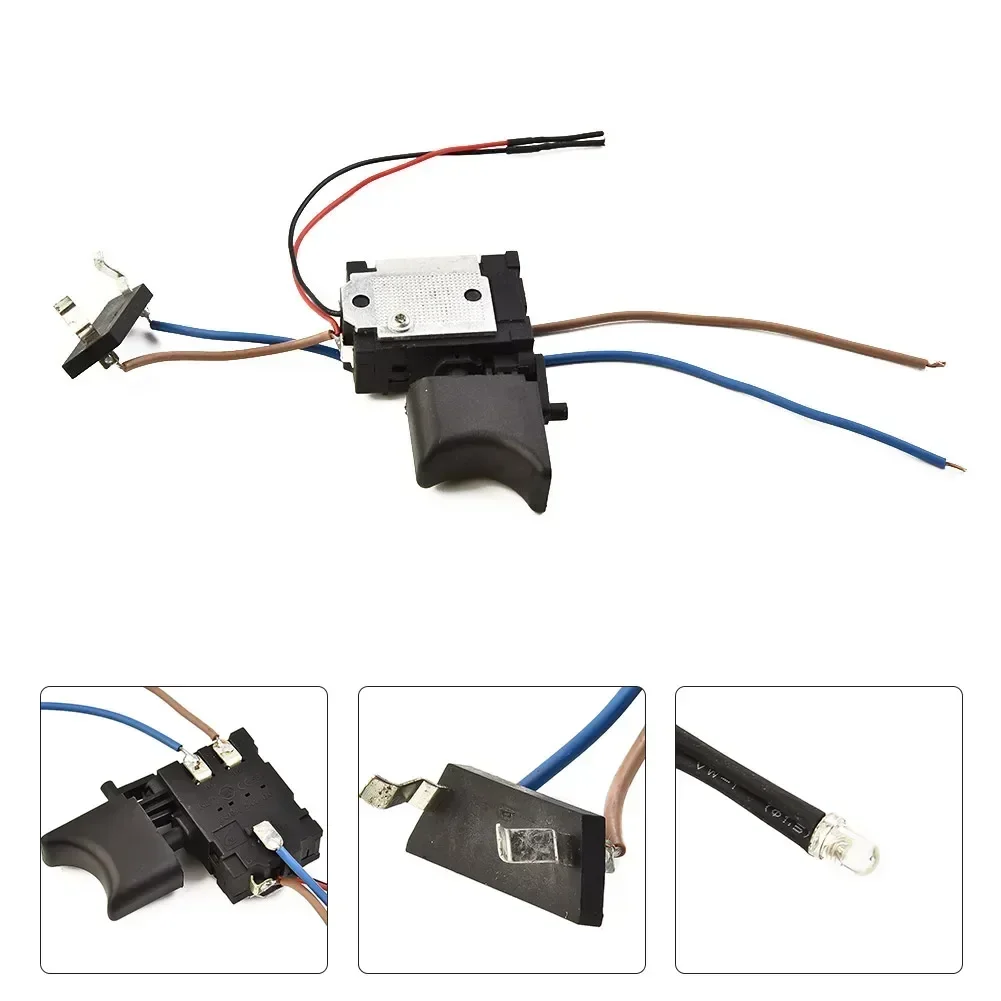 ยี่ห้อใหม่ไฟฟ้าเจาะ Trigger Switch พลาสติกและโลหะเครื่องมือเปลี่ยนความเร็วปรับ 16A DC 7.2-24V