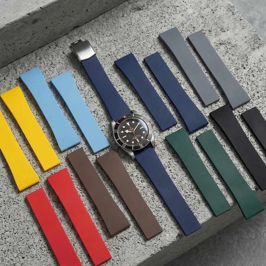 

20 21 22mm CTS FKM Rubber Watch Strap Fit For Omega Seamaster Grand Seiko Universal CTS Watch Band With 316 Steel Folding Buckle