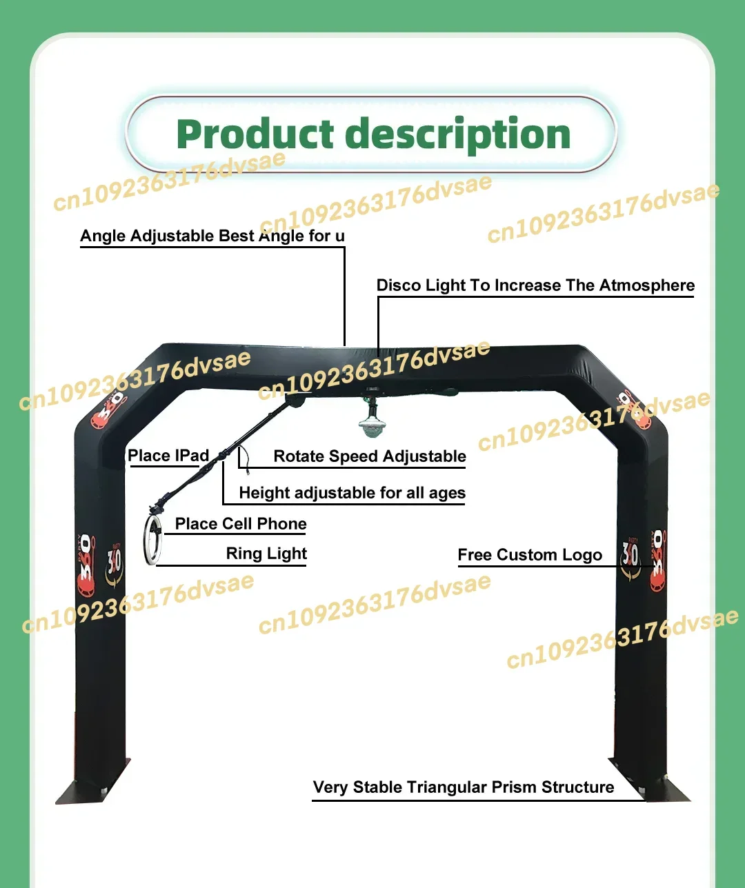 

NEW Warehouse Overhead 360 Photo Booth Enclosure Backdrop 360 Photobooth Machine Top Spinner Photo Booth Sky 360 Camera Video Bo