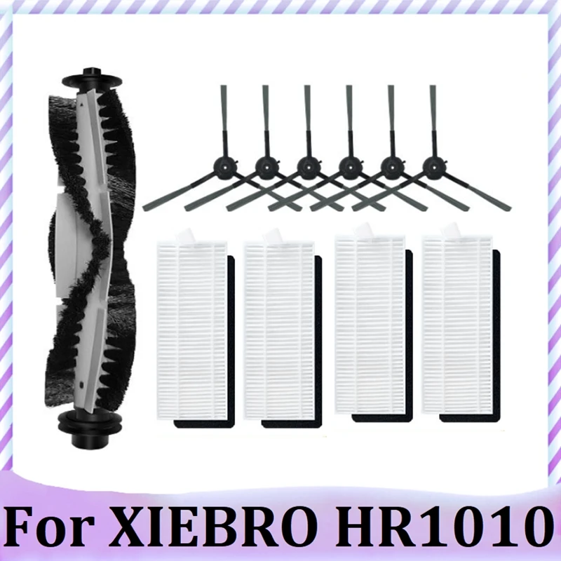 11PCS Main Side Brush Hepa Filter Replacement Spare Parts Accessories For XIEBRO HR1010 Robot Vacuum Cleaner