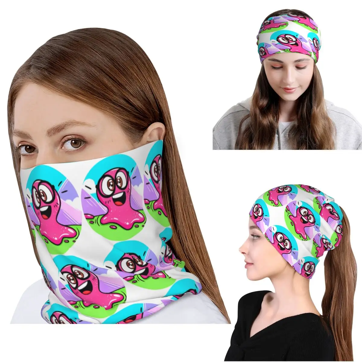 

Super Slick Slime Sam Bandana Neck Gaiter Mask Scarf Warm Cycling Scarf Beanies Hat for Men Women Adult Windproof