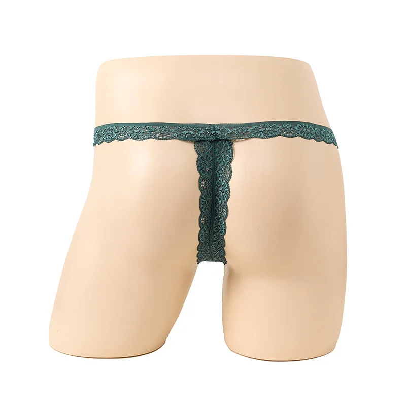 سيسي الملابس الداخلية رجل O-حلقة مطرز حزام رياضي مثير الدانتيل g-سلسلة سيور الملابس الداخلية انظر من خلال تنفس موجز سراويل شفافة #2