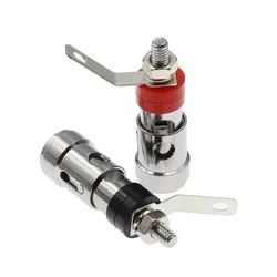 1-5Pcs Nickel Plated 33/40mm L Banana Audio Plug Jack Socket Connector Speaker Amplifier Terminal Spring Loaded Binding Post