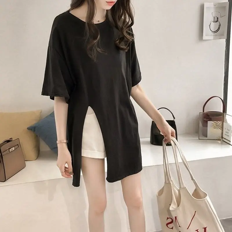 Stylish Solid Color All-match Irregular T-Shirt Female Clothing 2023 Summer New Oversized Casual Pullovers Tops Korean Tee Shirt